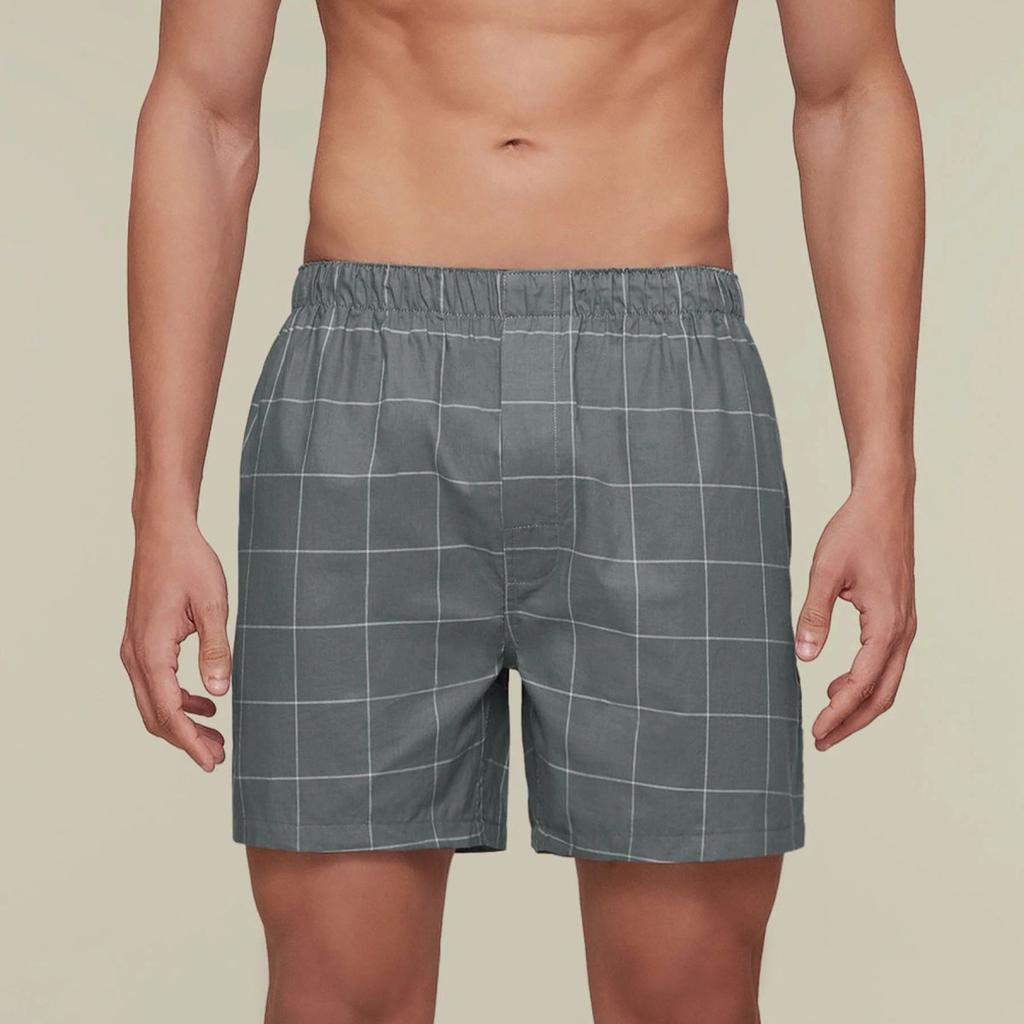 Checkmate Combed Cotton Boxers Frosty Grey