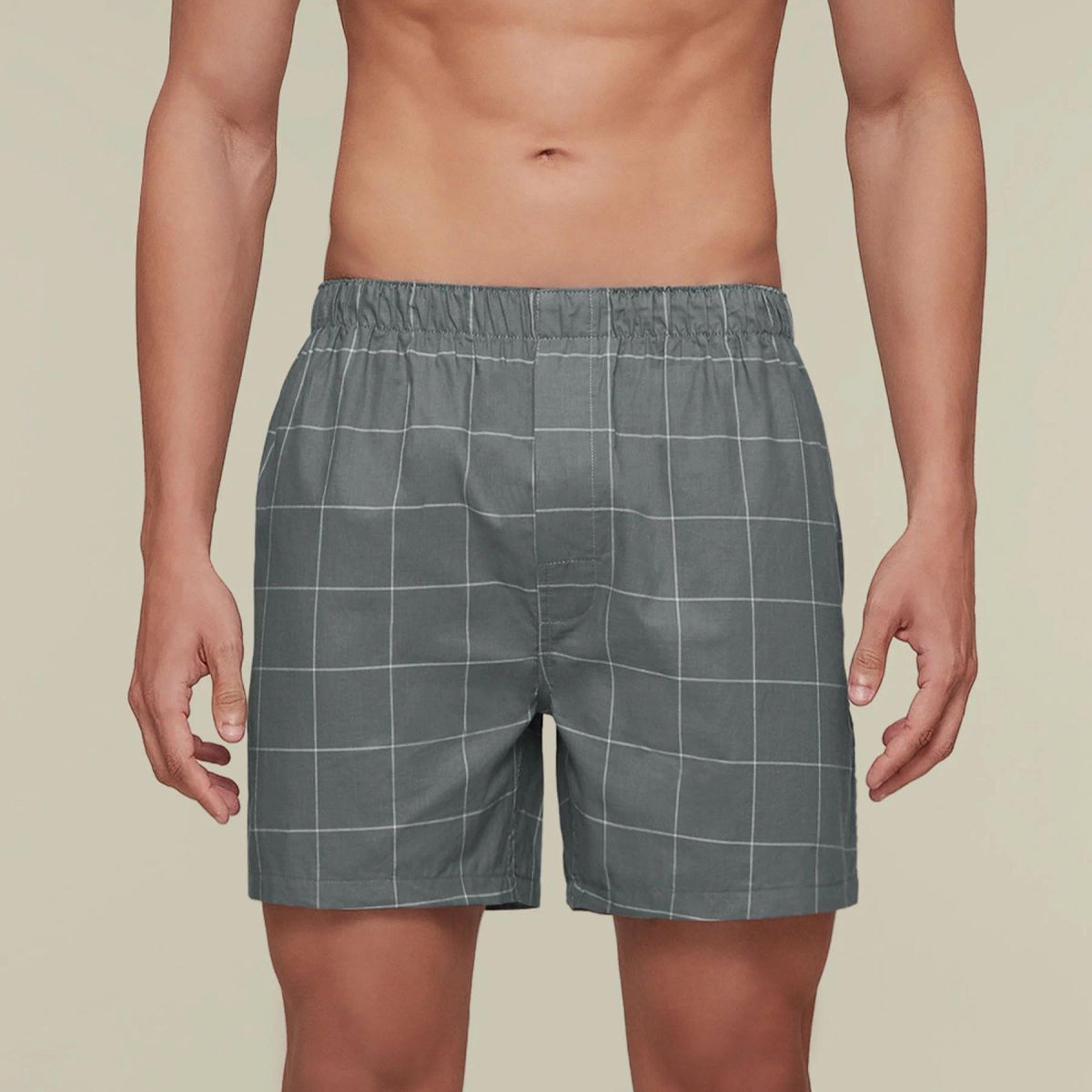 Checkmate Combed Cotton Boxers Frosty Grey