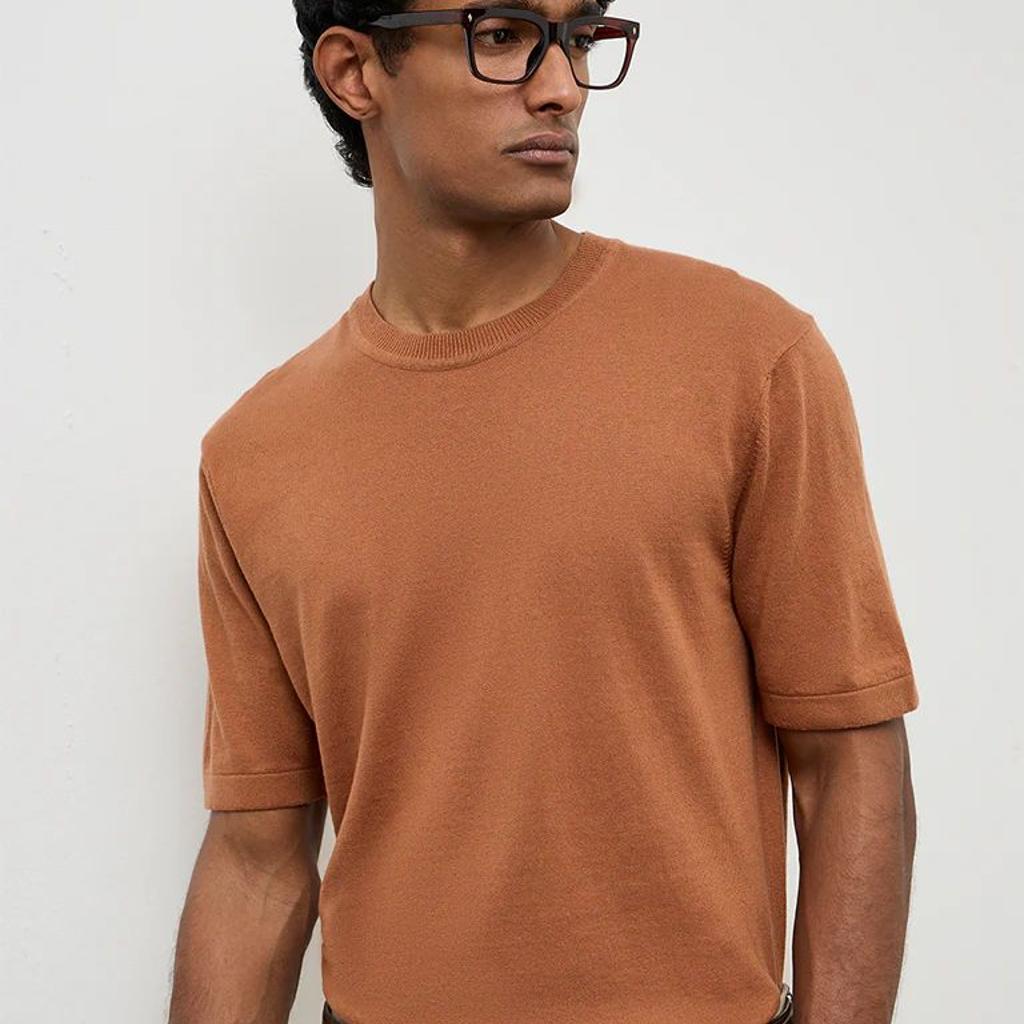 Ascot Orange Relaxed-Fit Cotton-Blend T-Shirt