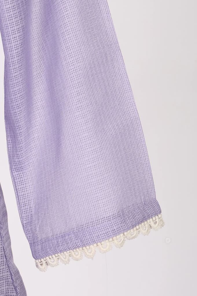 Lavender Thread Embroidered Kota Straight Kurta — photo 7