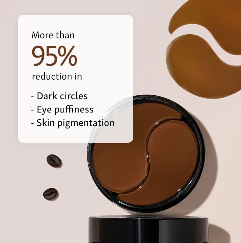 Coffee Hydrogel Under Eye Patches with Caffeine & HA - 30 Pairs