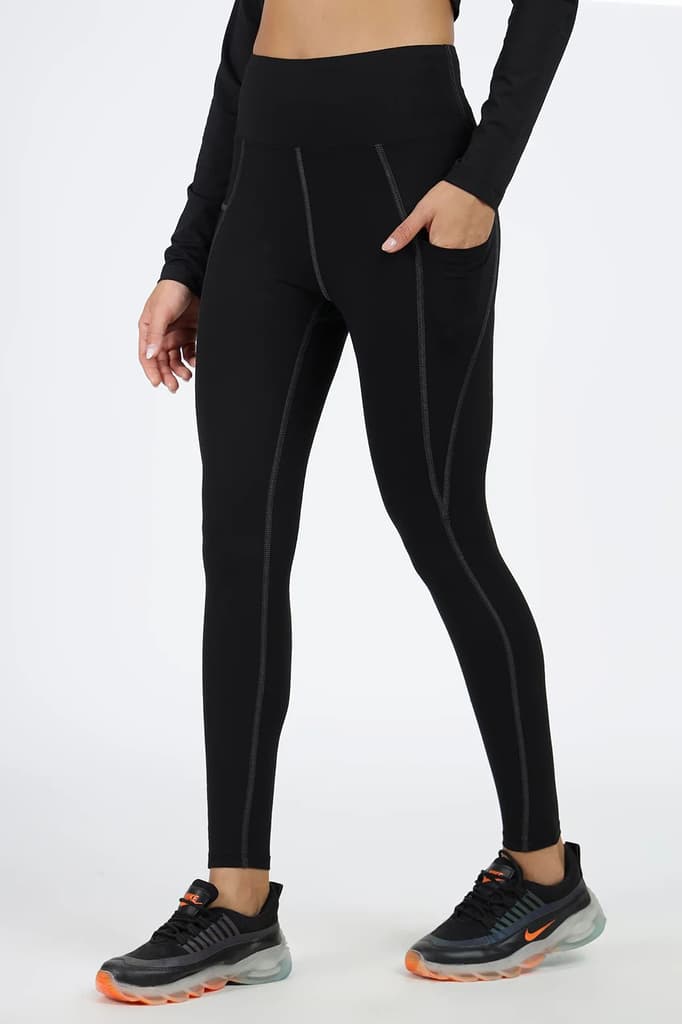 Timeless Nylon Leggings Black | Grey — XS