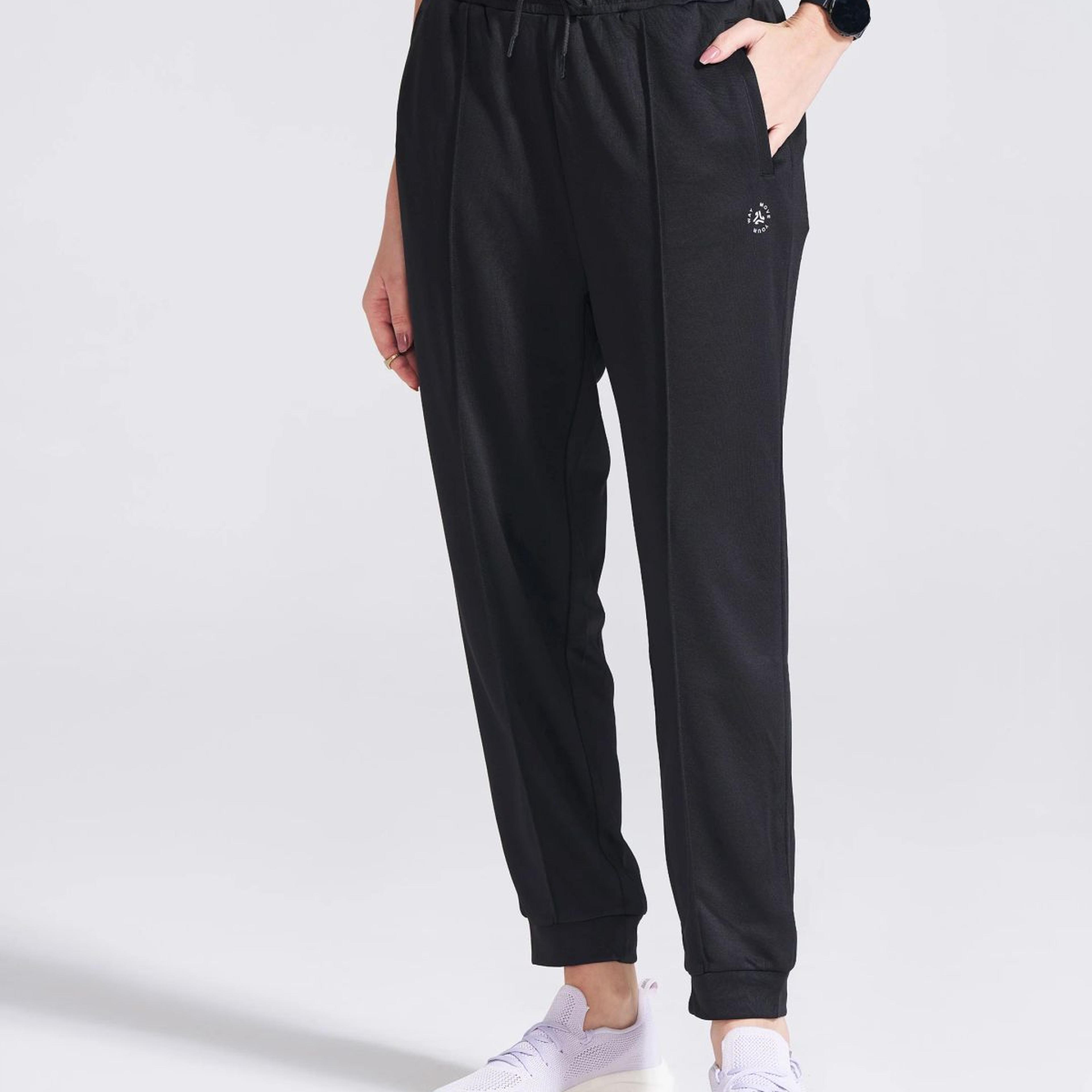 Women's Black Regular Fit Track Pants
