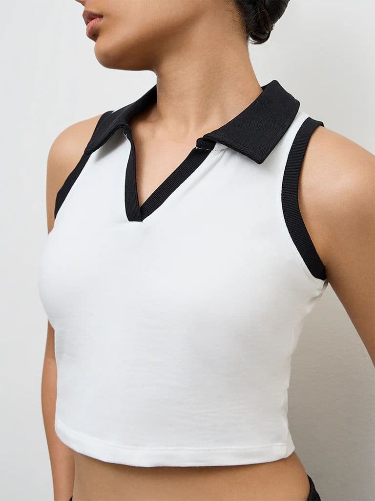 Nuoflexx White Cotton-Blend Top — photo 3