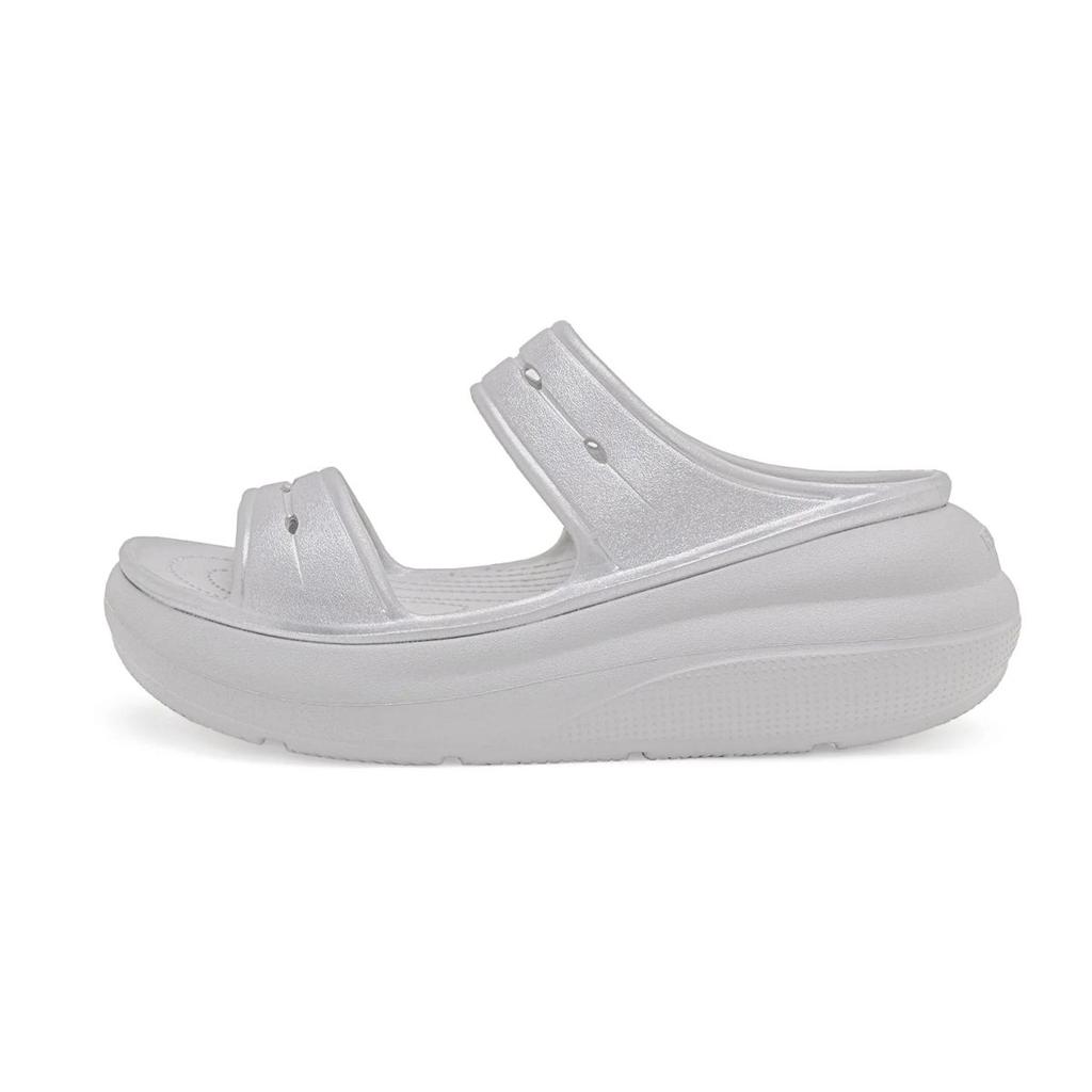 Womens Sliders in Metallic Ice Grey | Casual Pool Sliders — photo 3