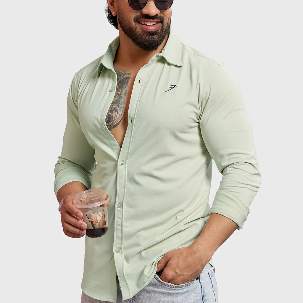 Aero Fullsleeves Shirt Light Green