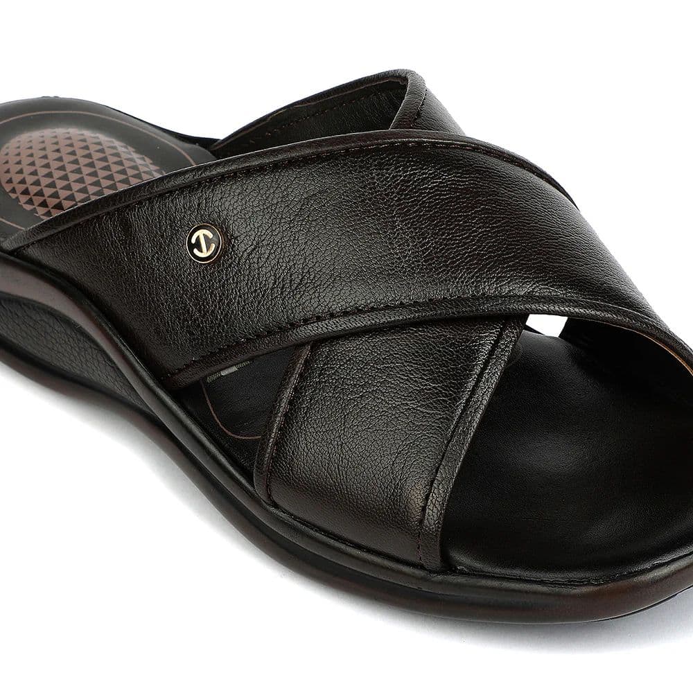 Healers Brown Formal Slip on Slippers for Men 2013-121 by Liberty — photo 6