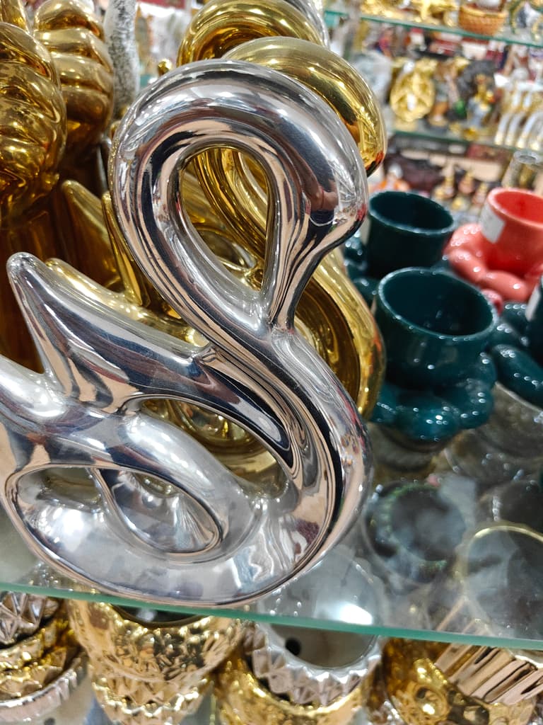 Silver Metal Sculpture | Abstract Design | Modern Art | Decorative