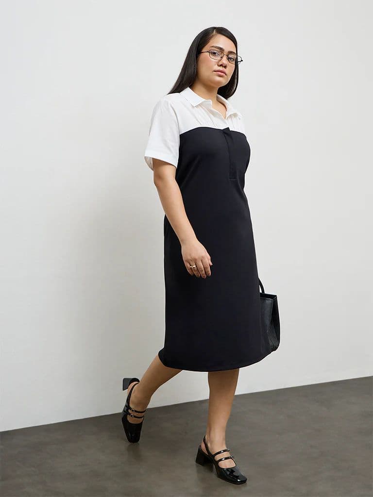 Gia Black Color-Block A-Line Dress — photo 2