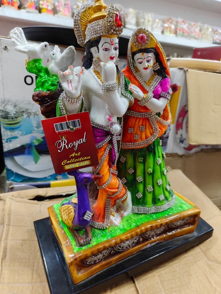 Hindu God Statue | Marble | Gold | Green