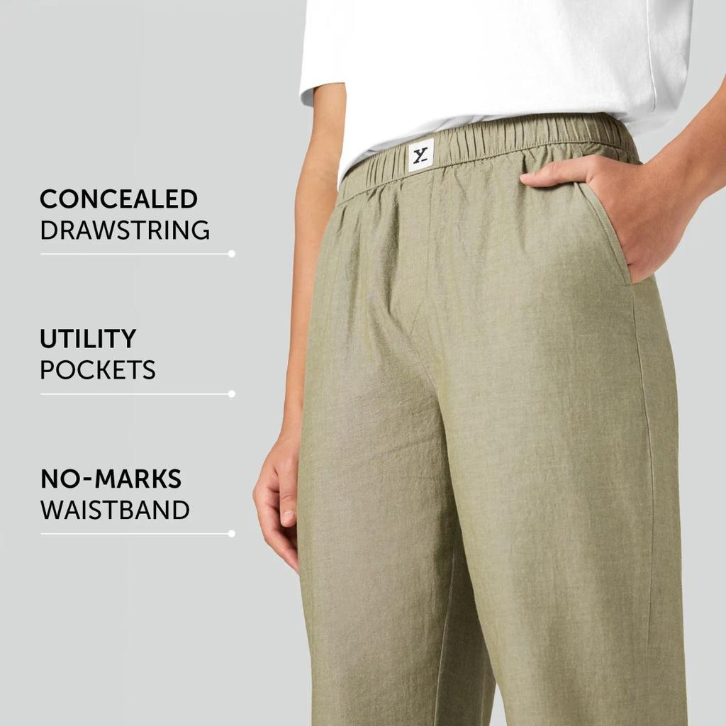 Ultra-Breathable Cotton Chambray Pyjamas - Dusty Olive — photo 8