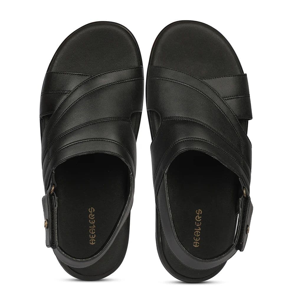 Healers MDG-1 Everyday Comfort Black Formal Sandal for Men by Liberty — photo 7