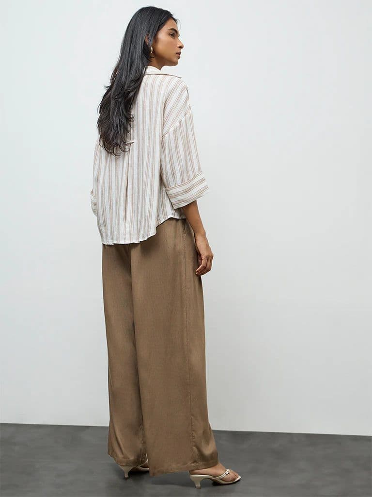 LOV Brown High-Rise Trousers — photo 4