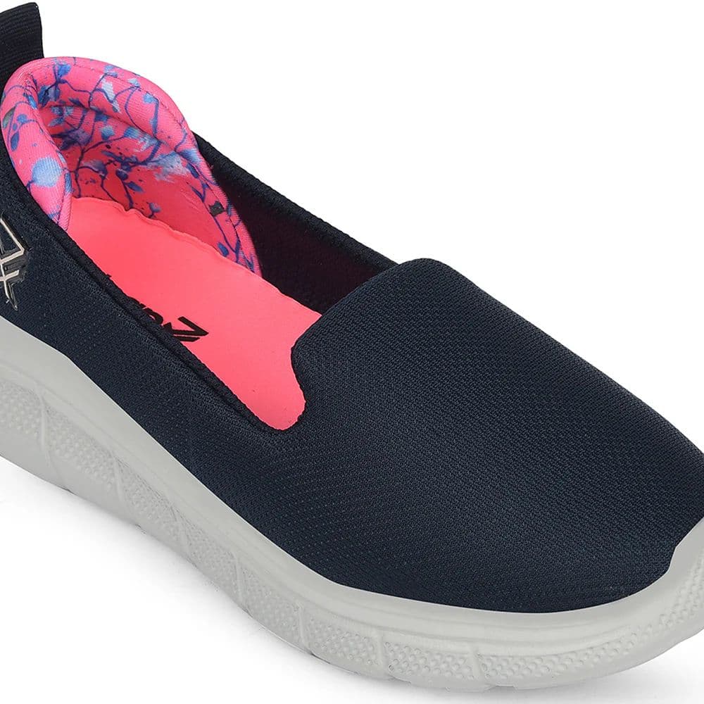 Leap7x Navy Blue Sports Non Lacing Walking Shoes For Women KAPPER By Liberty — photo 5