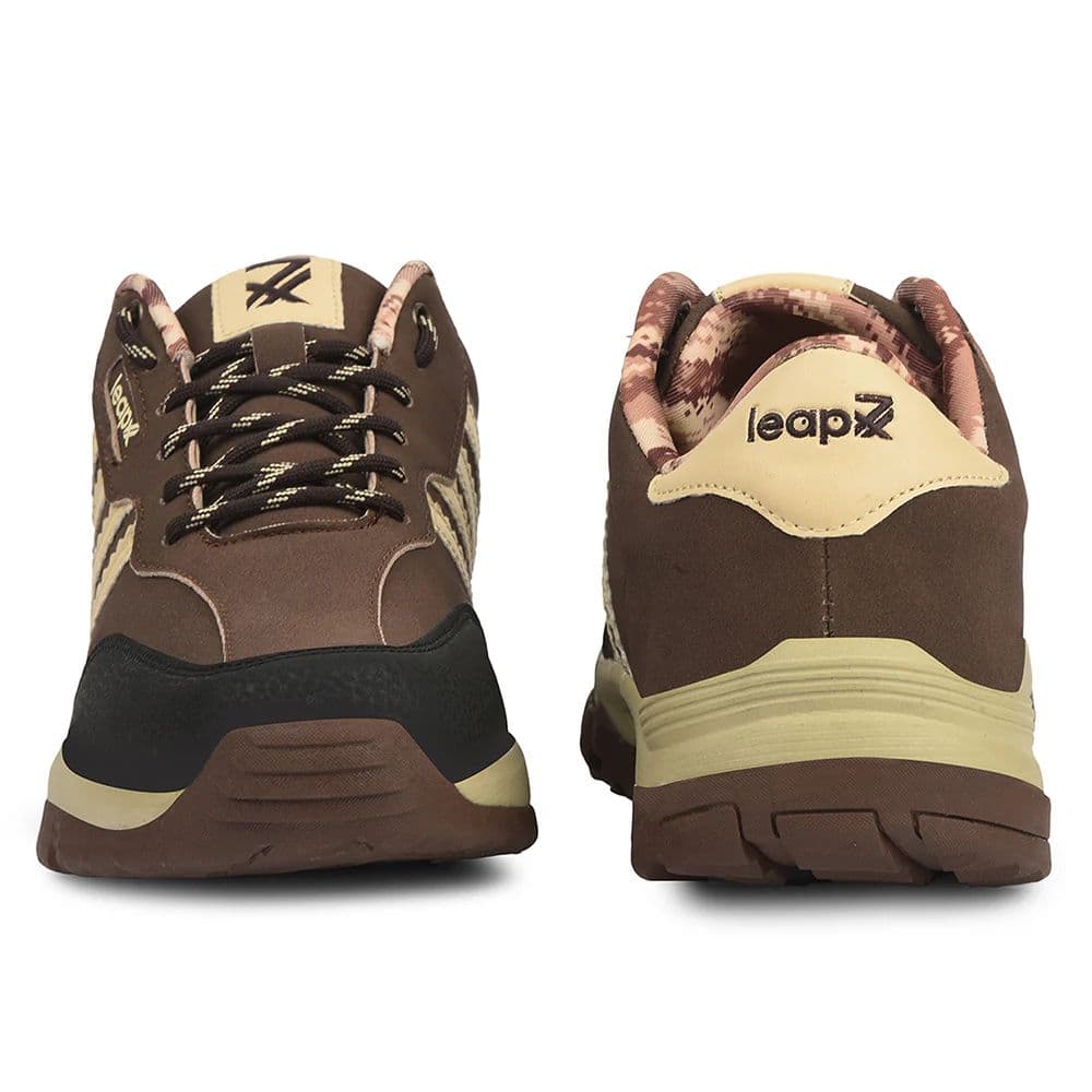 Leap7x Brown Sports Lacing Trekking Shoes For Men COLUMBO By Liberty — photo 6