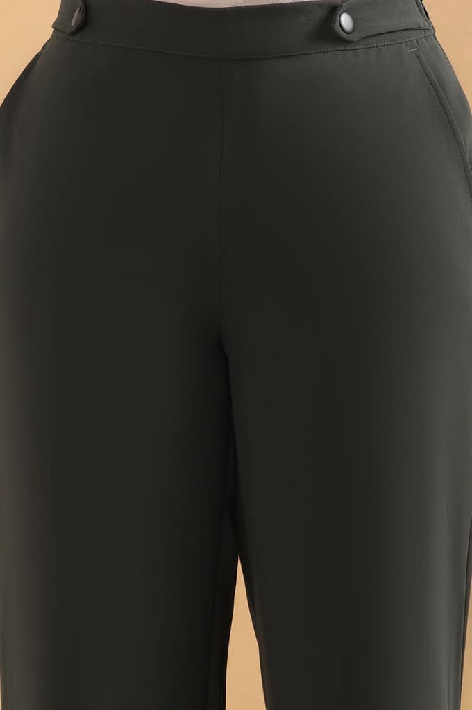 Olive Green Formal Parallel Pants — photo 6
