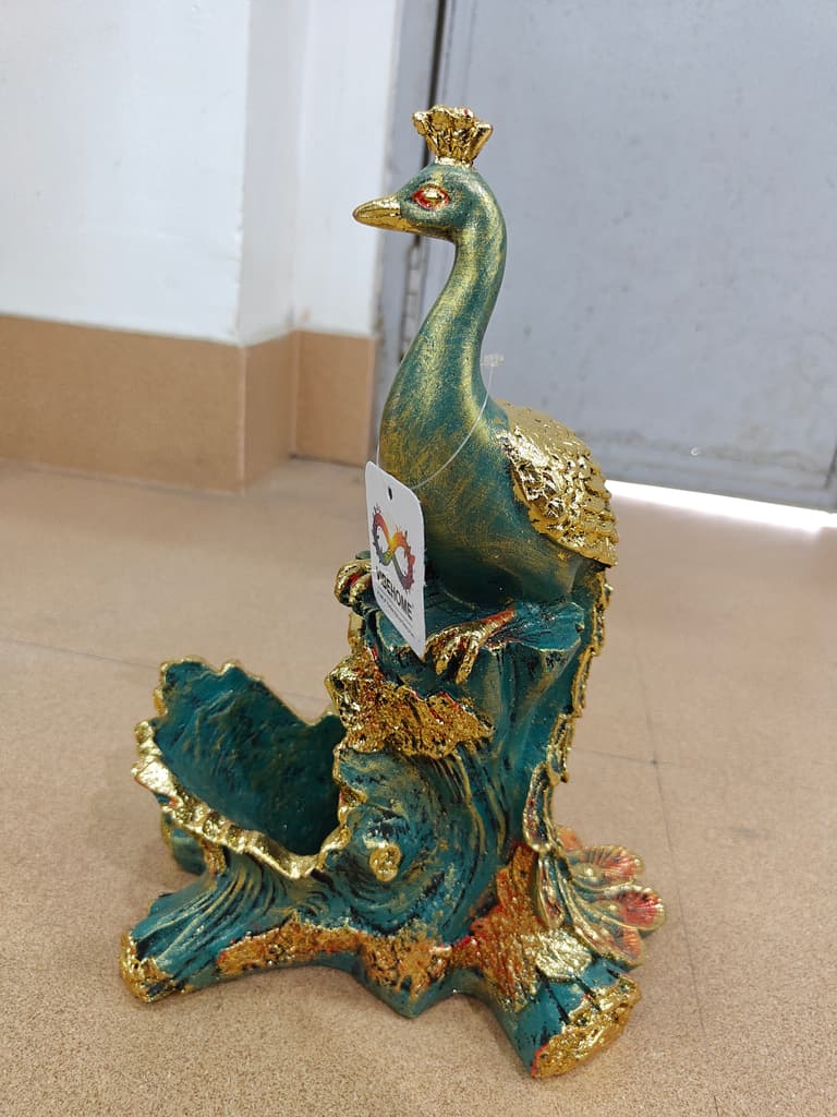 Gold Bird Statue | Decorative | Glass | Gold