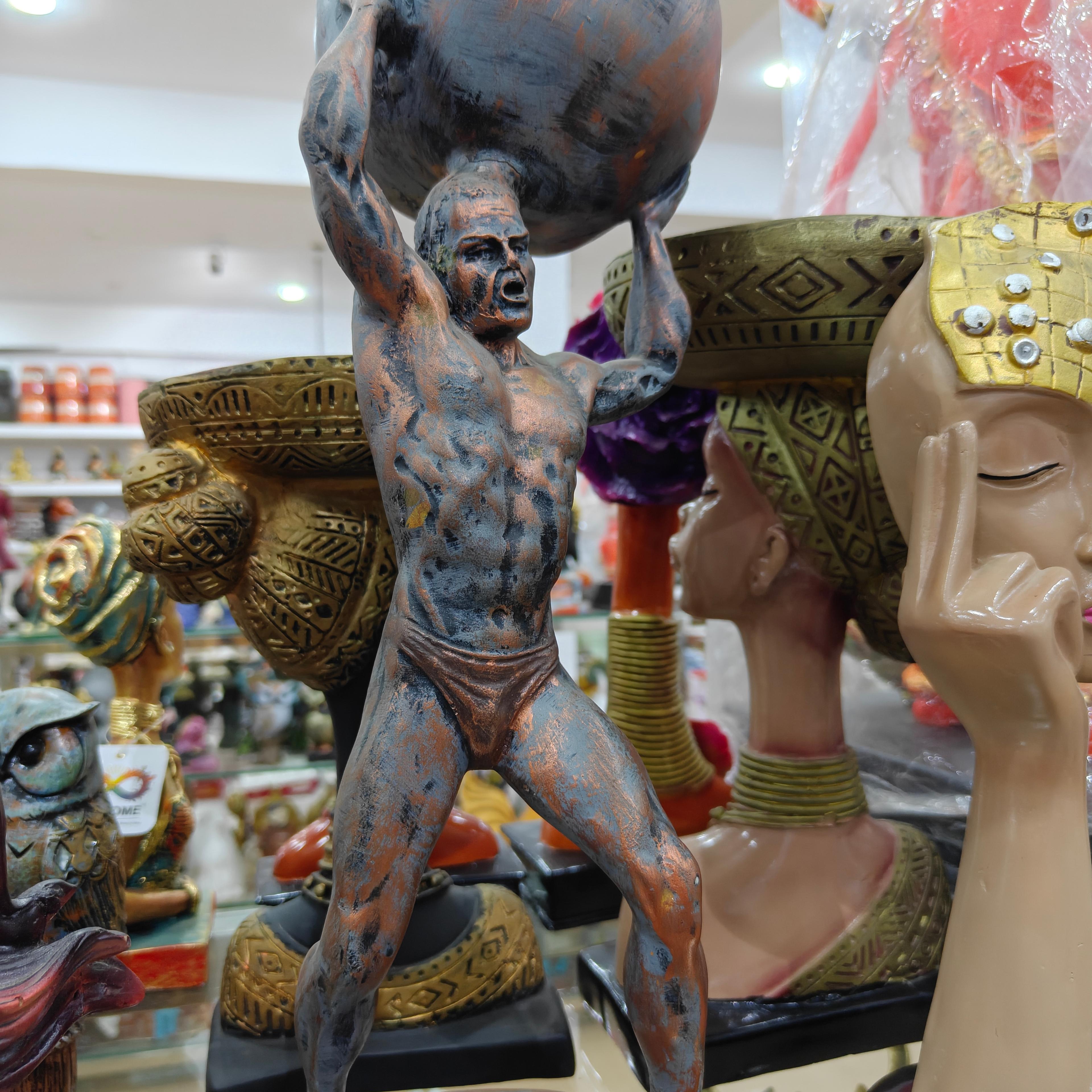 Bronze Statue of a Man Holding a Ball | Sculpture | Bronze | Gold