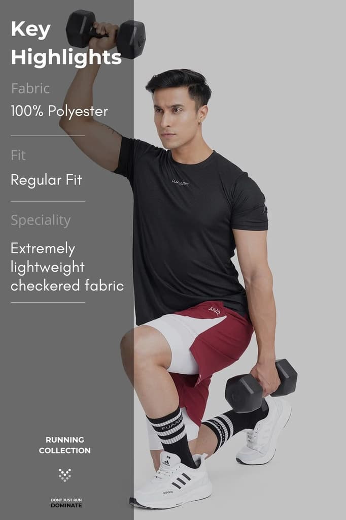 Checks Running T-shirt Black — photo 9