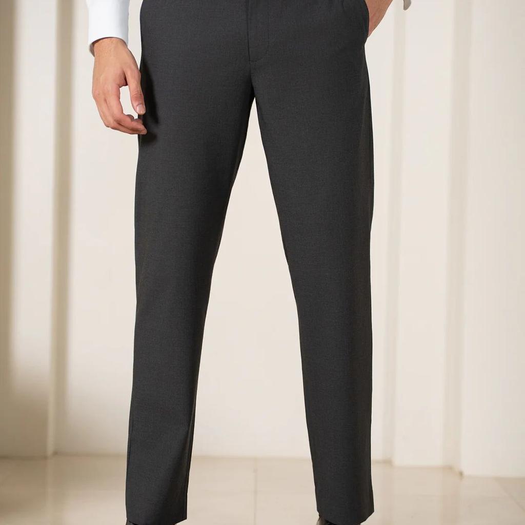 Gravitas Grey Melange Stretch Formal Pants