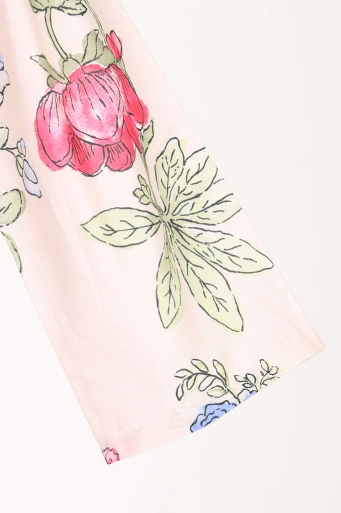 Peach Floral Printed Pure Cotton A-line Kurta — photo 7