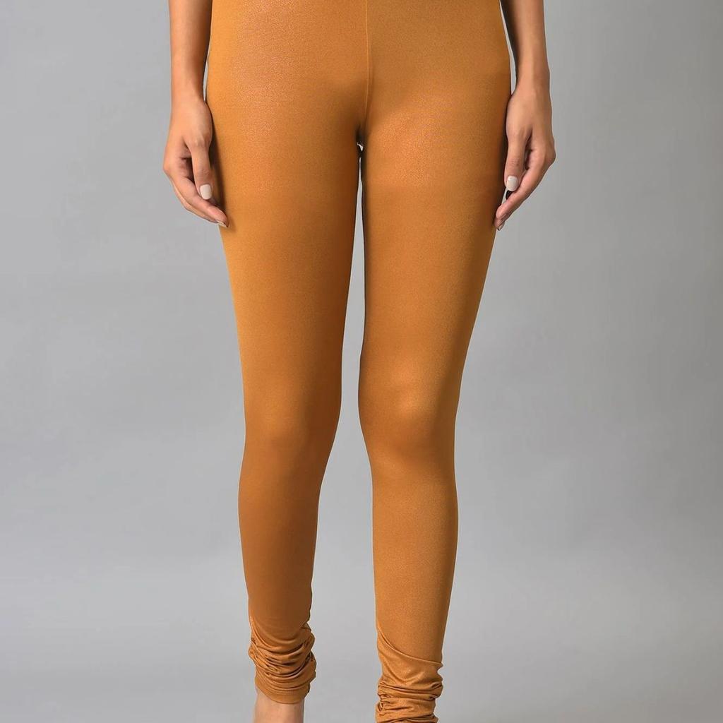 Brown Poly Lycra Women Churidar