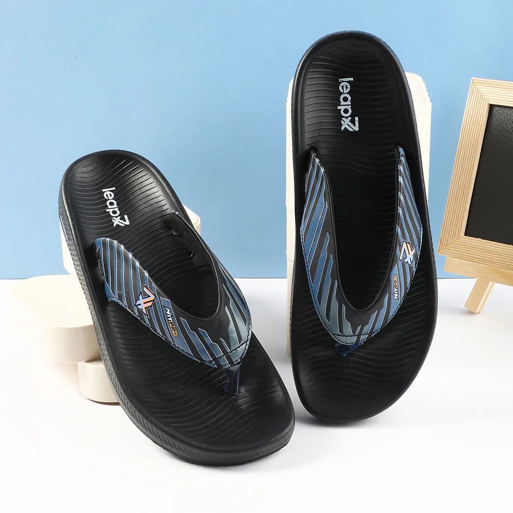 Leap7x Black Casual Flip Flop For Men NITWALK-1 By Liberty — photo 4