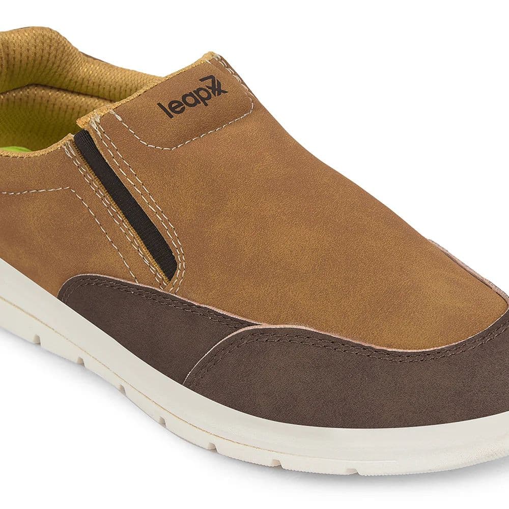 Leap7x Camel Casual Non Lacing Sneakers For Men FRINKS-2E By Liberty — photo 4