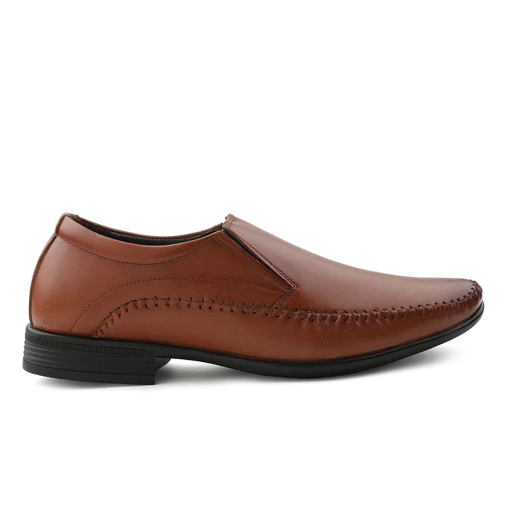 Fortune Tan Formal Non Lacing Moccasin Shoes For Men HML-18E By Liberty — photo 2
