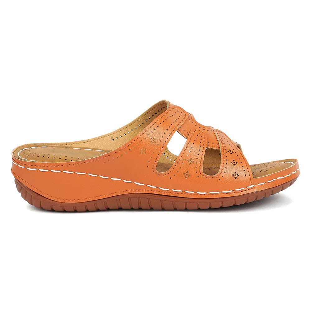 Senorita Tan Casual Flat Sandal for Women AGL-152E by Liberty — photo 3