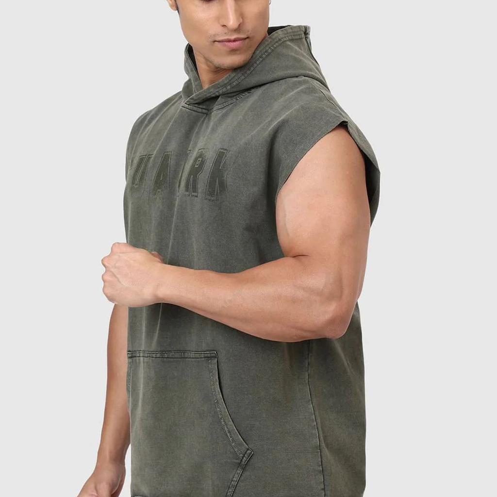 Shadow Washed Capsleeves Hoodie Olive