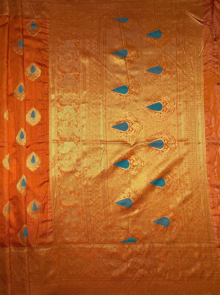 MIMOSA Women's Woven Design Banarasi Style dola silk Saree with Blouse Piece - Rust ( SA00003137RSFREE ) — photo 6