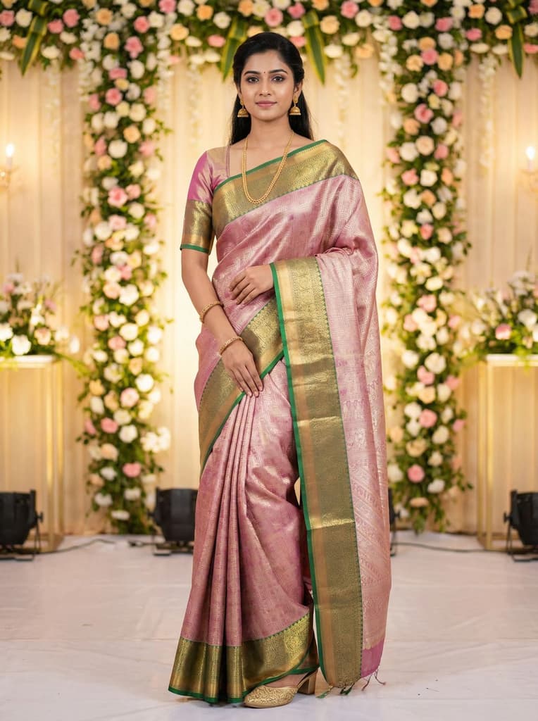 MIMOSA Women's Woven Design Kanjivaram Style Art Silk Saree with Blouse Piece - Magenta (SA00001522MJFREE) — photo 2