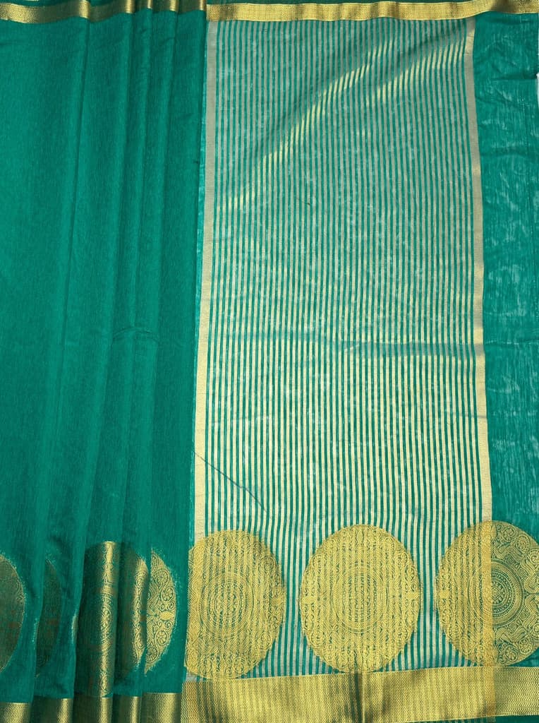 MIMOSA Women's Woven Design Kanjivaram Style Art Silk Saree with Blouse Piece - Rama ( SA00003148RMFREE ) — photo 7