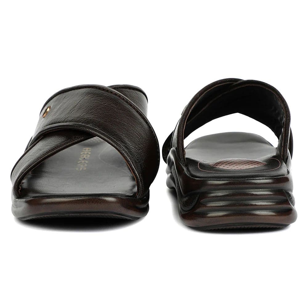 Healers Brown Formal Slip on Slippers for Men 2013-121 by Liberty — photo 5