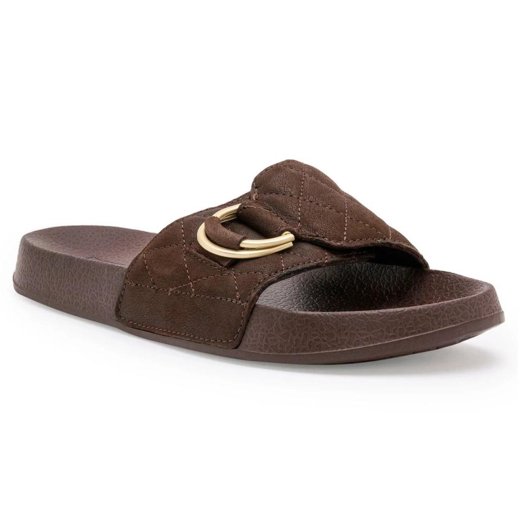 Womens Sliders in Brown | Casual Pool Sliders — 3 / Brown