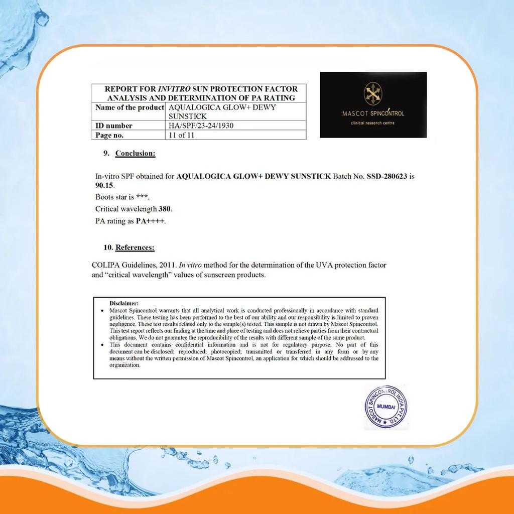 Glow+ Dewy Sunstick with SPF 50+ & PA++++ for Easy Reapplication & No White Cast - 20g