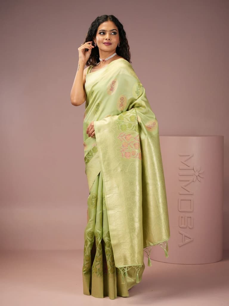 Mimosa Women's Woven Design Banarasi Style Art Silk Saree With Blouse Piece : SA00001990PSFREE — photo 3