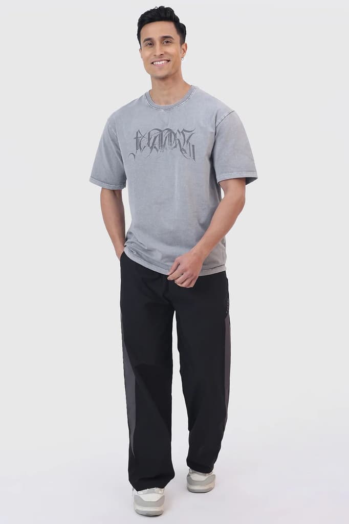 Skull Washed Oversized T-shirt Light Grey — photo 2