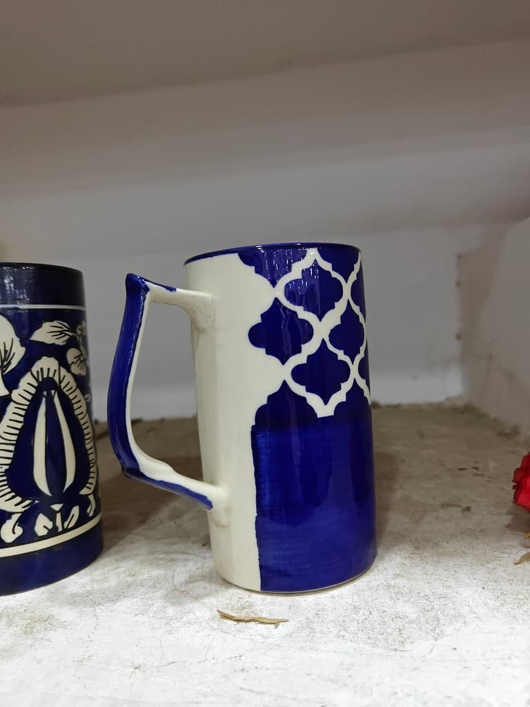 Blue and White Mug | Ceramic | Handmade | Decorative