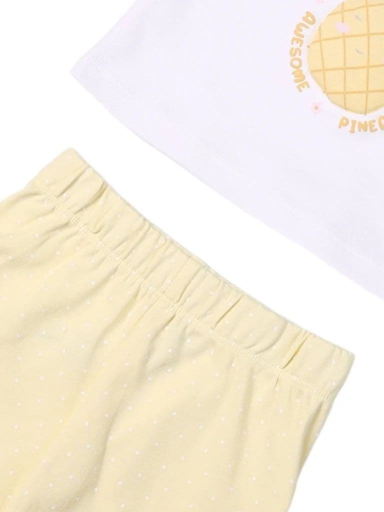HOP Baby Girls Multicolour Printed Cotton T-Shirt and Shorts Set — photo 3
