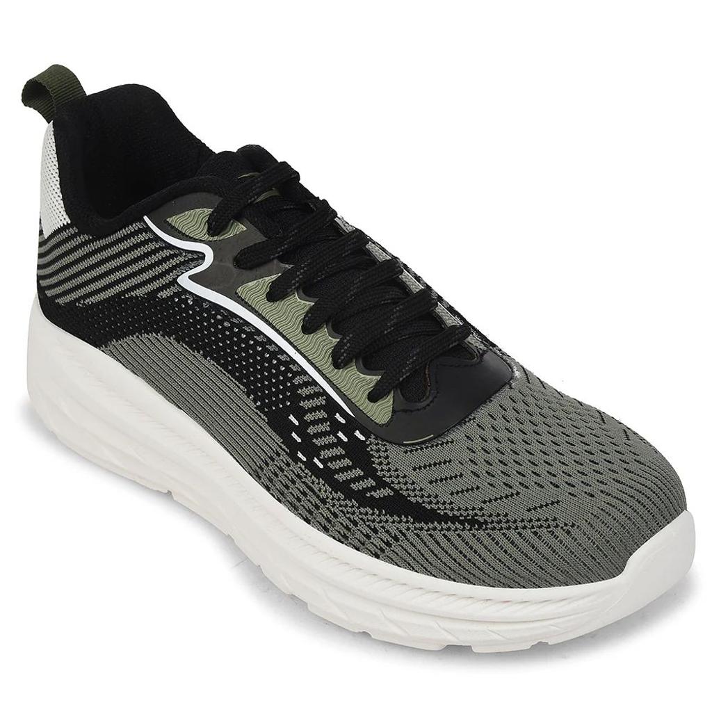 Force 10 Olive Green Sports Lacing Running Shoes For Men MATCHER-8E By Liberty