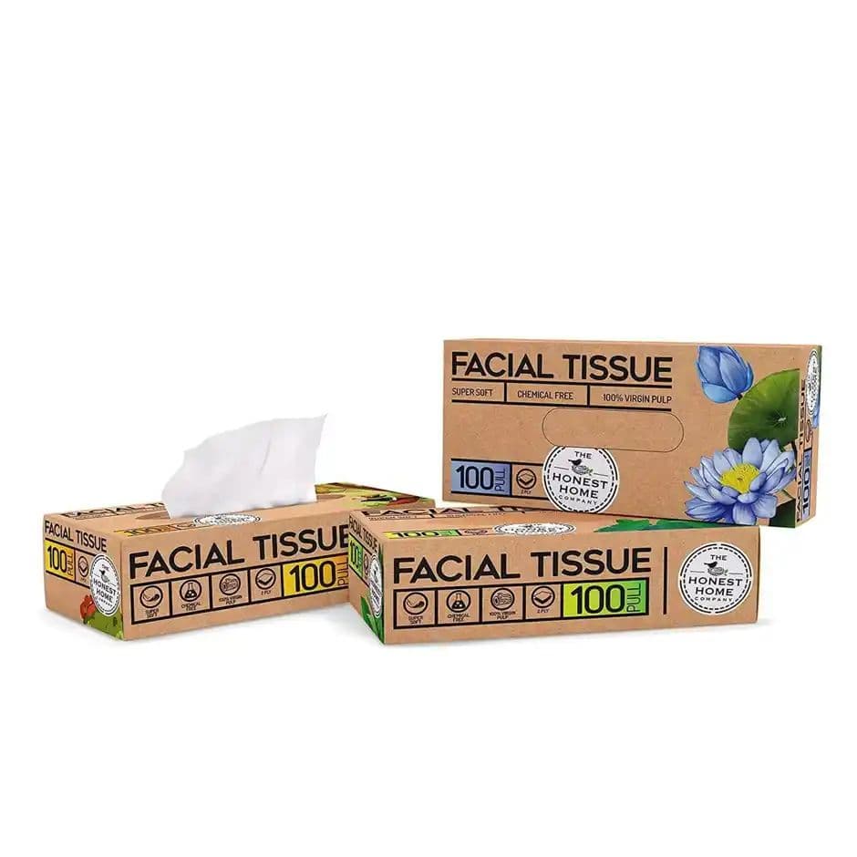 The Honest Home Company Face Tissue 100 Pulls | 2 Ply rating | Pack of 3 — photo 2