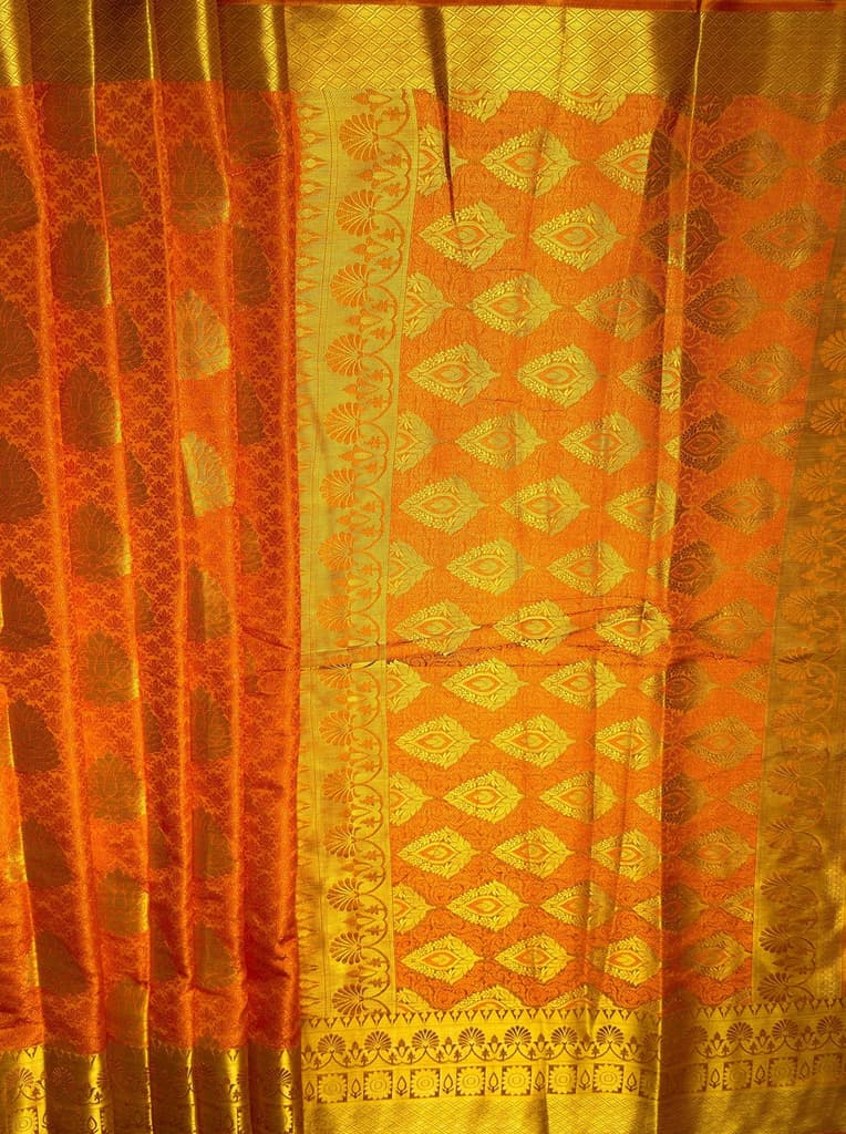 MIMOSA Women's Woven Design Kanjivaram Style Art Silk Saree with Blouse Piece - Mustard ( SA00003144MSFREE ) — photo 6