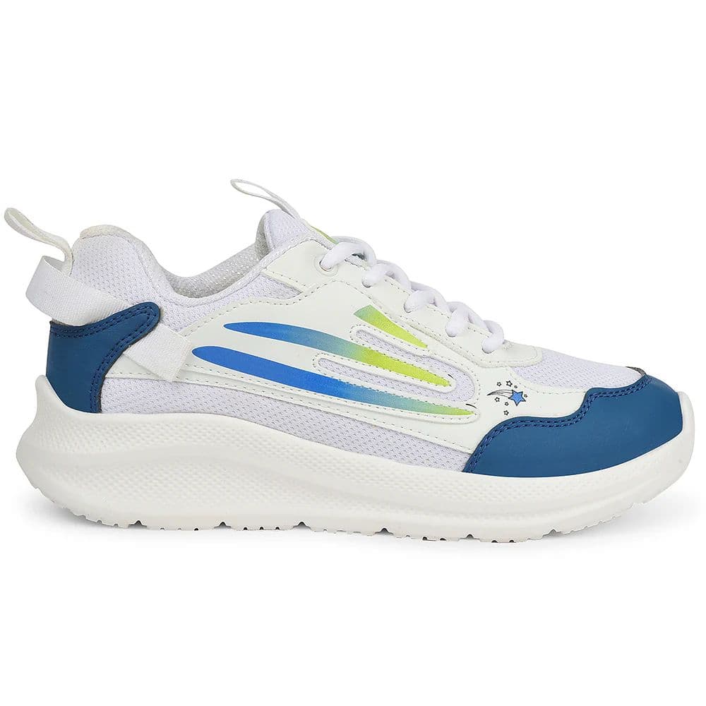 Leap7x White Sports Lacing Running Shoes For Kids RYAN-1L By Liberty — photo 2