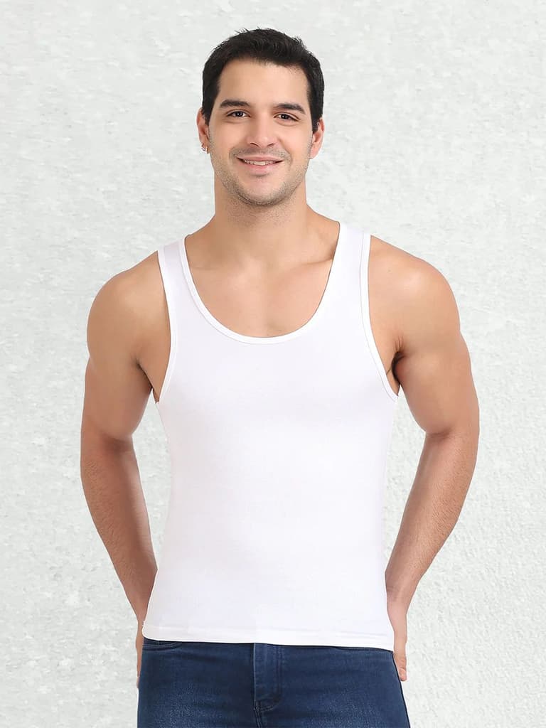 Regular Fit Organic Cotton Comfort Vest for Men-Pack of 3 — photo 5