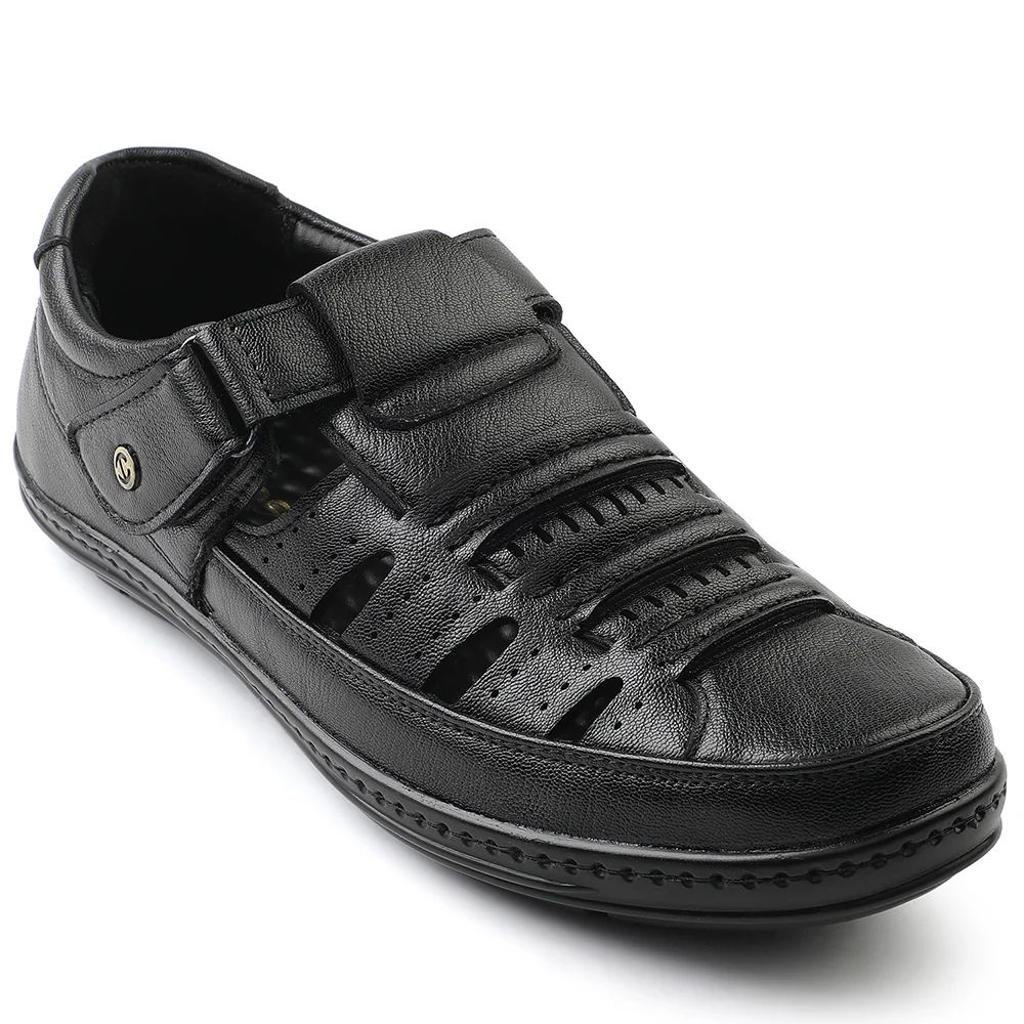 Healers Black Casual Sandal For Men ERL-19 By Liberty