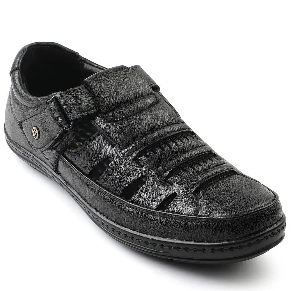 Healers Black Casual Sandal For Men ERL-19 By Liberty