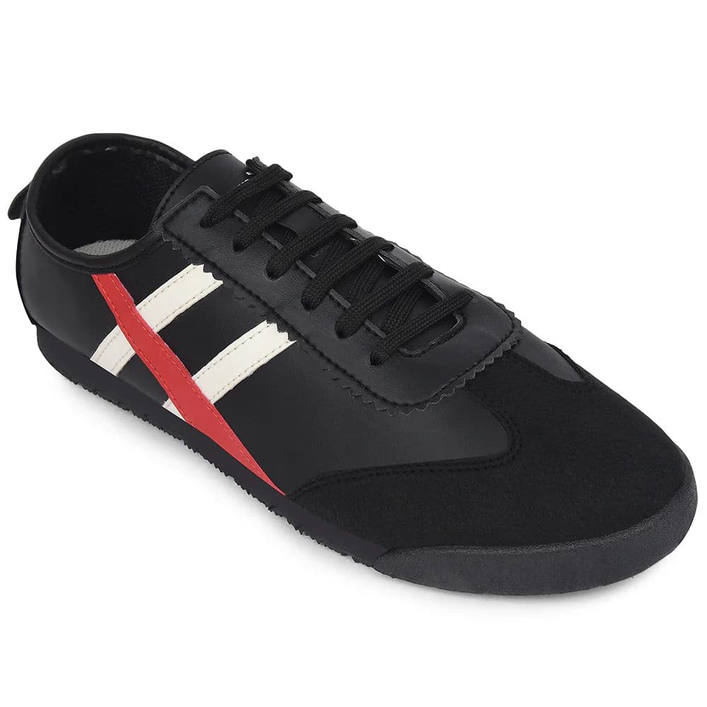 Leap7x Black Casual Lacing Sneakers For Men DECIAN-3E By Liberty