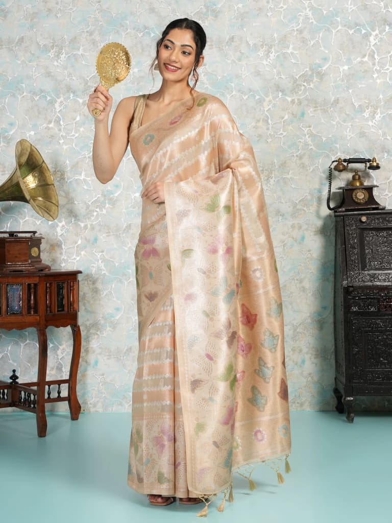 Mimosa Women's Woven Design Banarasi Style Art Silk Saree With Blouse Piece : SA00002065CKFREE — photo 5